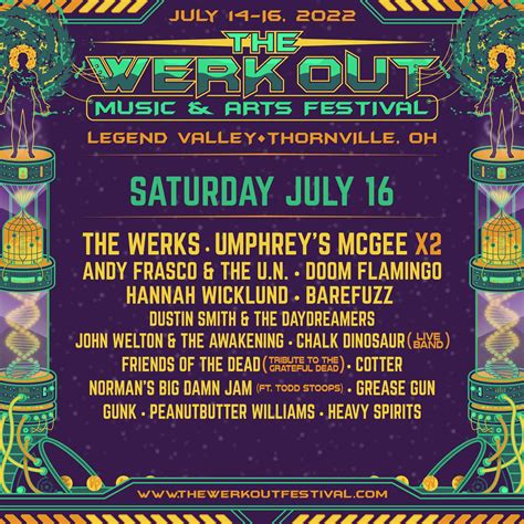 Daily Lineups The Werk Out Music And Arts Festival 2022