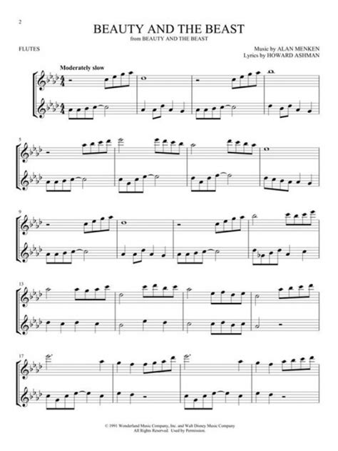 Disney Songs For Two Flutes All Sheet Music Ackerman Music Ltd