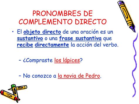 PPT PRONOMBRES DE COMPLEMENTO DIRECTO E INDIRECTO PowerPoint