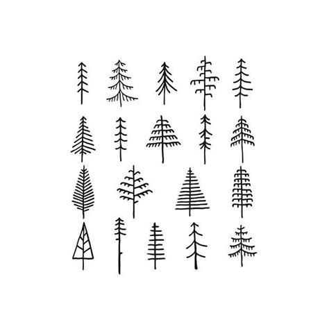 Minimalist Pine Tree Line Drawing Firdausm Drus
