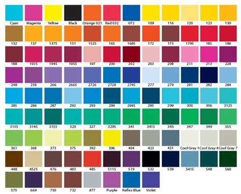 Blue Inhaler Colors Chart Print Copic Color Chart Color Values