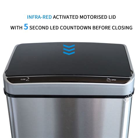 Touchless Automatic Motion Sensor Rectangular Trash Can Bacoeng