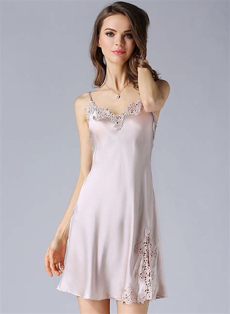 The Silk Sleepwear Is Featuring Solid Color Spaghetti Strap And Short