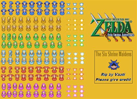 Gamecube The Legend Of Zelda Four Swords Adventures The Six Shrine Maidens The Spriters