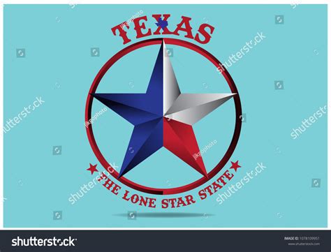Texas Star Nickname Lone Star State Stock Vector Royalty Free