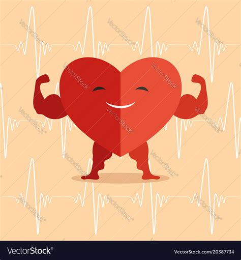 Happy Healthy Heart Royalty Free Vector Image Vectorstock