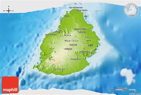 Physical Map Of Mauritius Ezilon Maps Gambaran