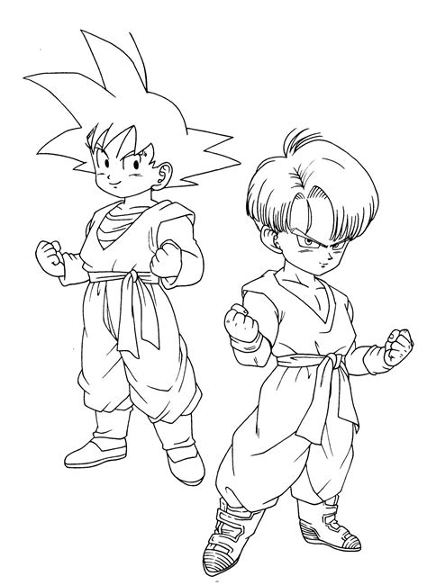 Fairy in the forest coloring page. Songoten Trunks - Dragon Ball Z Kids Coloring Pages