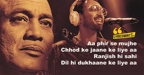 Ranjish Hi Sahi Lyrics Ali Sethi Coke Studio 10