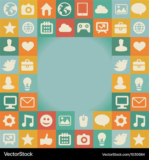 Frame With Social Media Icons Royalty Free Vector Image
