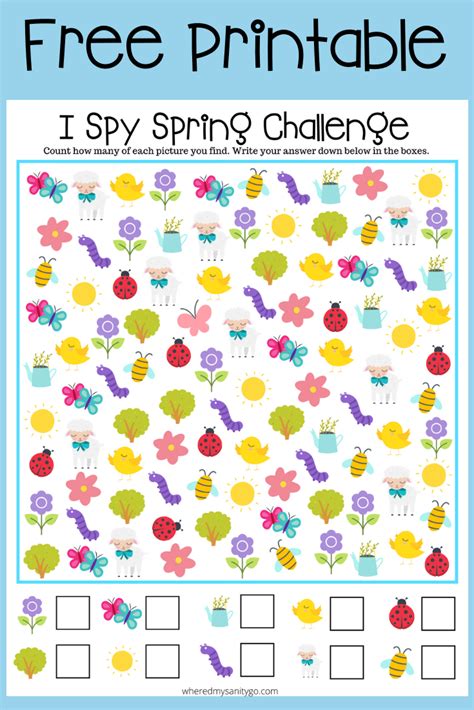 i spy spring printable activity to help learn colors in 2021 spy