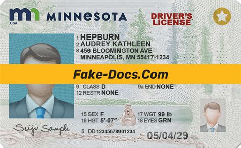 Minnesota Driver License Psd Template Fake Docs