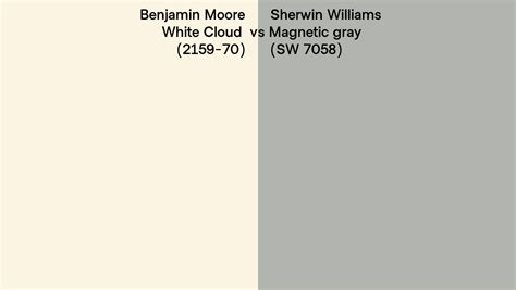 Benjamin Moore White Cloud 2159 70 Vs Sherwin Williams Magnetic Gray