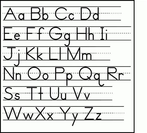Handwriting Abc Chart