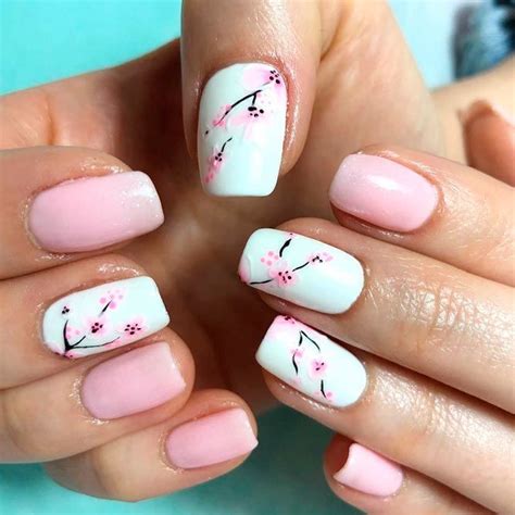 awesome flower nail designs to try cherry blossom nails cherry