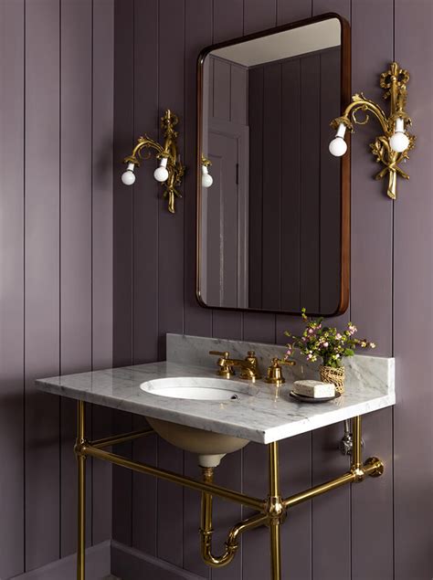 Mixing It Up In A Tudor Home In 2020 Purple Bathrooms Best Bathroom