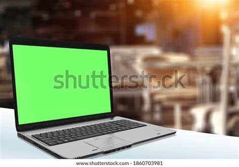 Laptop Computer Blank Screen On Desk Stock Photo 1860703981 Shutterstock