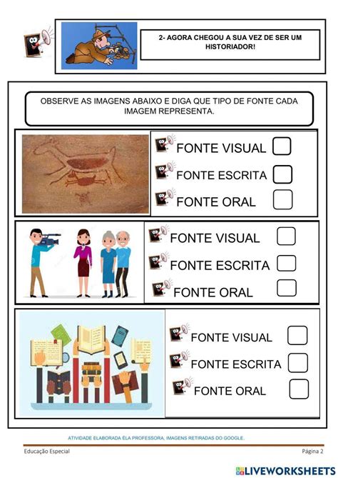 Atividades Sobre Fontes Históricas 2 Ano Fundamental