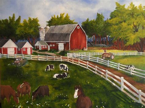 The Old Farm Painting By Tim Loughner