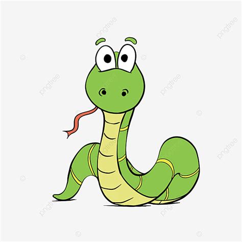 Green Snake Clipart Transparent Background Hand Drawn Cute Green Snake