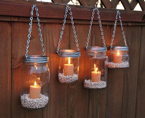 Hanging Mason Jar Garden Lights Diy Lids Set By Thecountrybarrel
