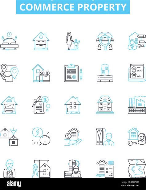 Commerce Property Vector Line Icons Set Commerce Property Real