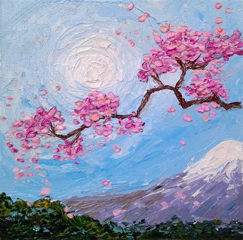 Sakura Painting Cherry Blossom Art Original Art Japan Painting Etsy