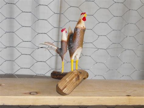 Twig Carved Chickens 0108 By Jjladellswoodcarving On Etsy 2750