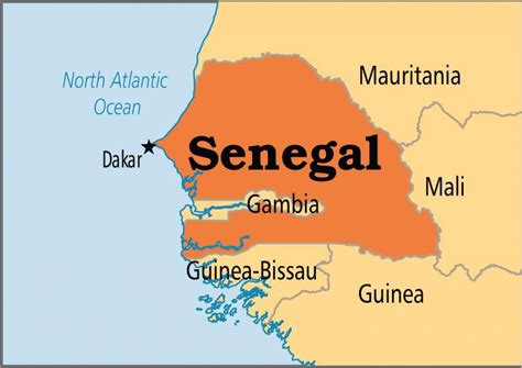 Senegal Sur La Carte Du Monde