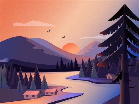 Landscape Illustration By Natalia Lebedeva For Uigiants On Dribbble