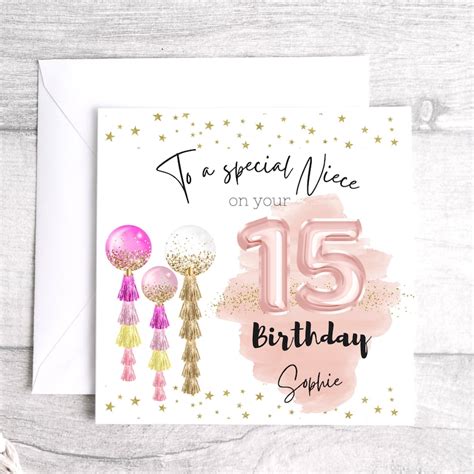 15th Birthday Card Personalised 15th Birthday Card Age 15 Etsy