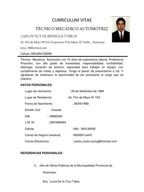 Puedes descargarte los 3 ejemplos desde aquí otro ejemplo de cv que se está usando en la actualidad son los curriculum web, webs como se están especializando. Curriculum Vitae