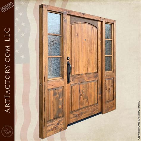 Colonial Grand Entrance Door With Custom Glue Chip Glass Sidelights