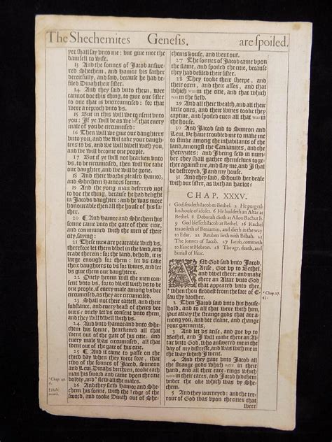 1611 King James Bible Leaf Book Of Genesis 337 355 Jacob And