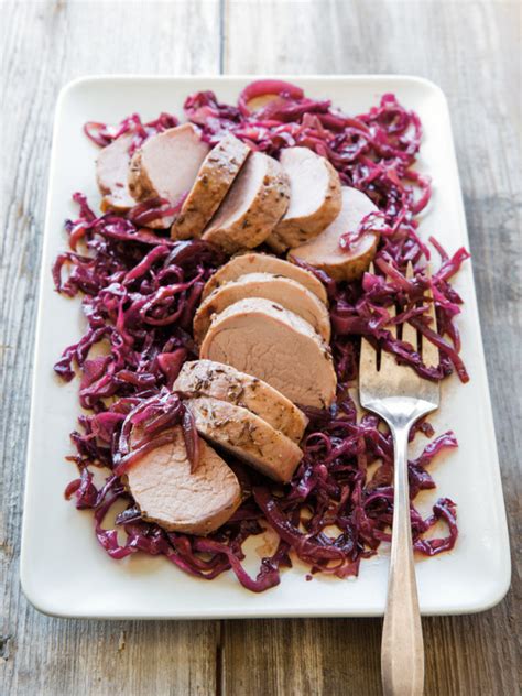 Pat dry the pork tenderloins with paper towels. Roasted Pork Tenderloin with Sweet and Sour Cabbage ...