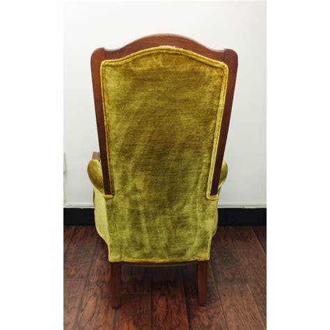 Broyhill Mid Century Green Velvet Tufted High Back Accent Chair Chairish
