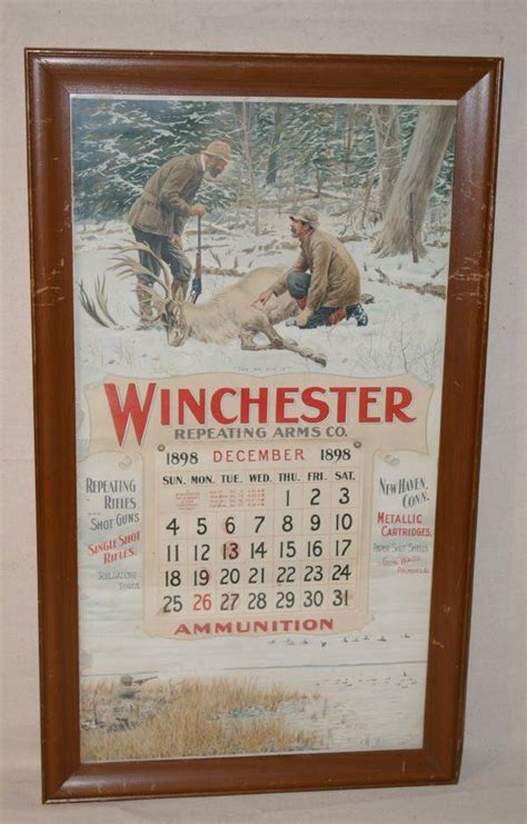 Vintage 1898 Winchester Advertising Calendar Feb 09 2008 Burley