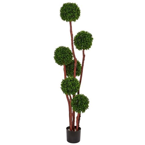 Nearly Natural Indooroutdoor 5 Ft Boxwood Artificial Tree Uv