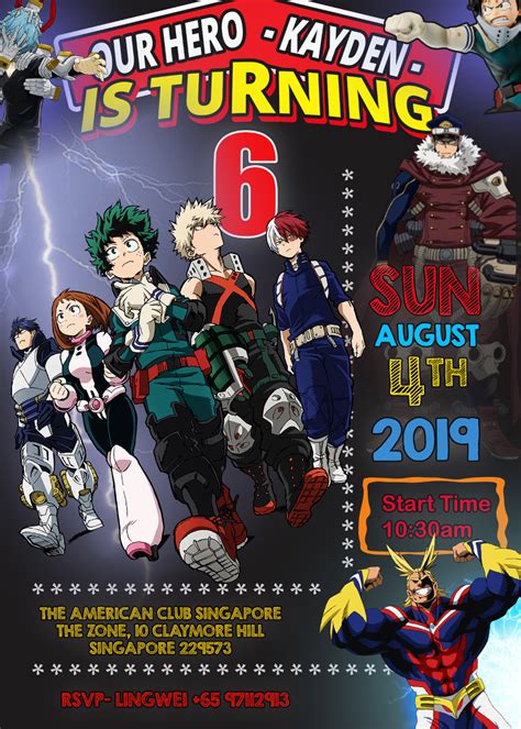 Check out our my hero academia birthday card selection for the very best in unique or custom, handmade pieces from our greeting cards shops. My Hero Academia Birthday Invitation | Birthday ...