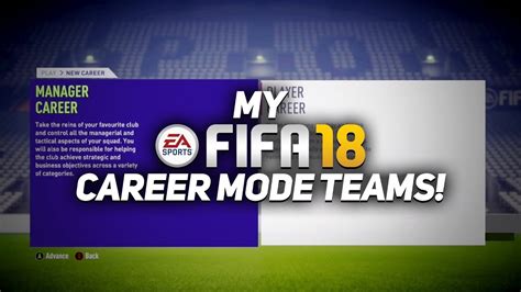 My Fifa 18 Career Mode Teams Youtube