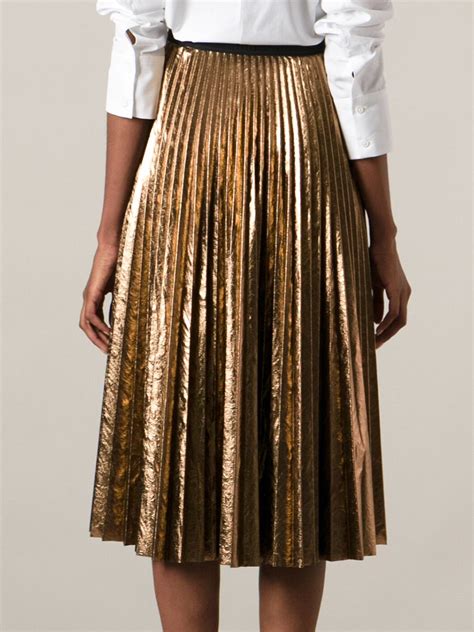Lyst Antonio Marras Metallic Pleated Skirt In Metallic