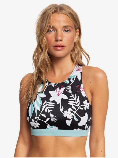 Roxy Fitness Crop Top De Bikini Para Mujer Roxy