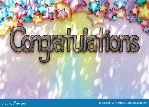 Congratulations Greeting Board Background With Many Stars Is A