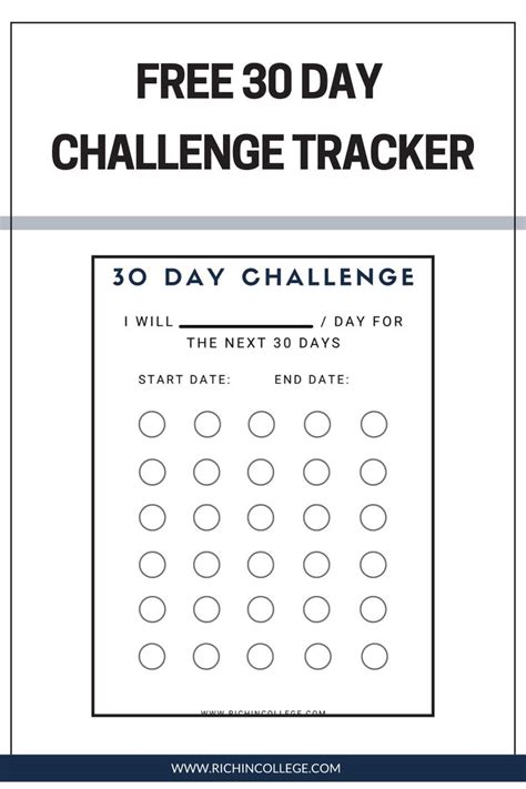 Free 30 Day Challenge Tracker Grab The Free Download Now 30 Day