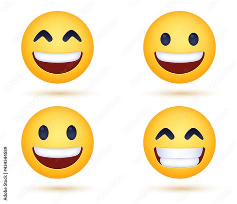 3d Beaming Grinning Emoji Face With Smiling Eyes Smiling Face With