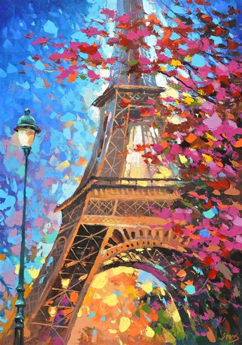 Paris Oil Painting Paris Eiffel Tower Paris Autumn Infall Autumn In
