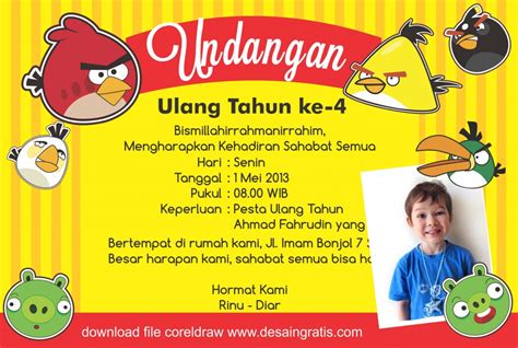 Undangan Ulang Tahun Anak Format Cdr Woseoseopm