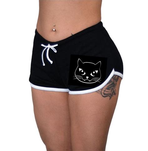 Black Kitty Booty Shorts Pinky Star Rebelsmarket