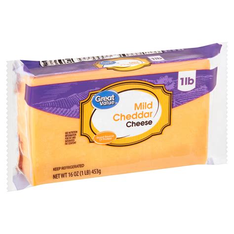 Great Value Mild Cheddar Cheese 16 Oz