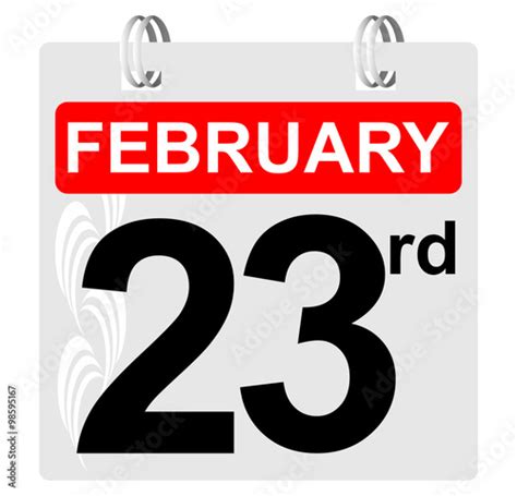 23rd February Calendar With Ornament Stock Vector Adobe Stock